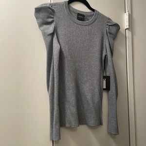 Brand new grey puff sleeve sweater